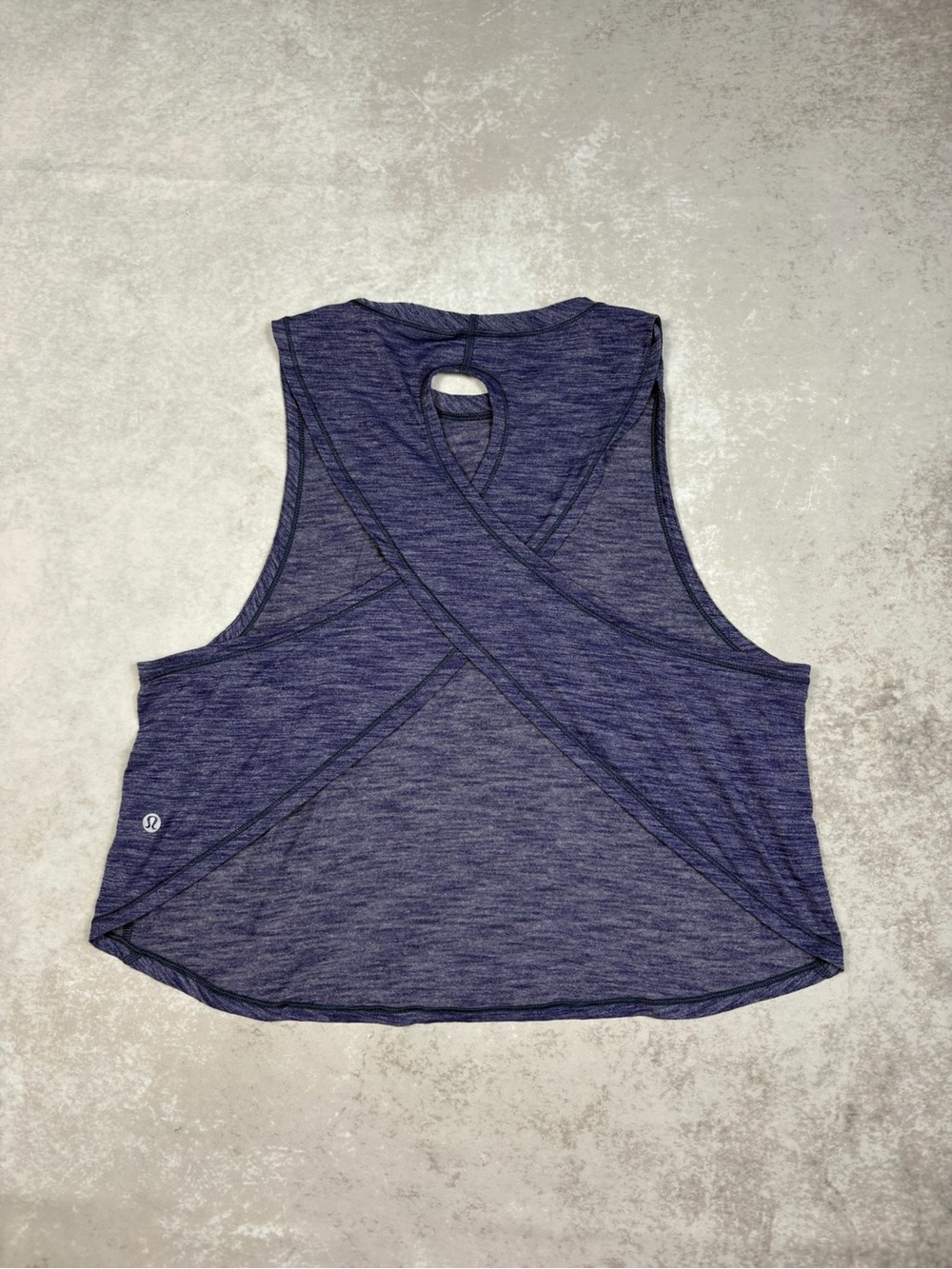 Lululemon Fast As Light Muscle Tank Heathered Deep Navy Open Back